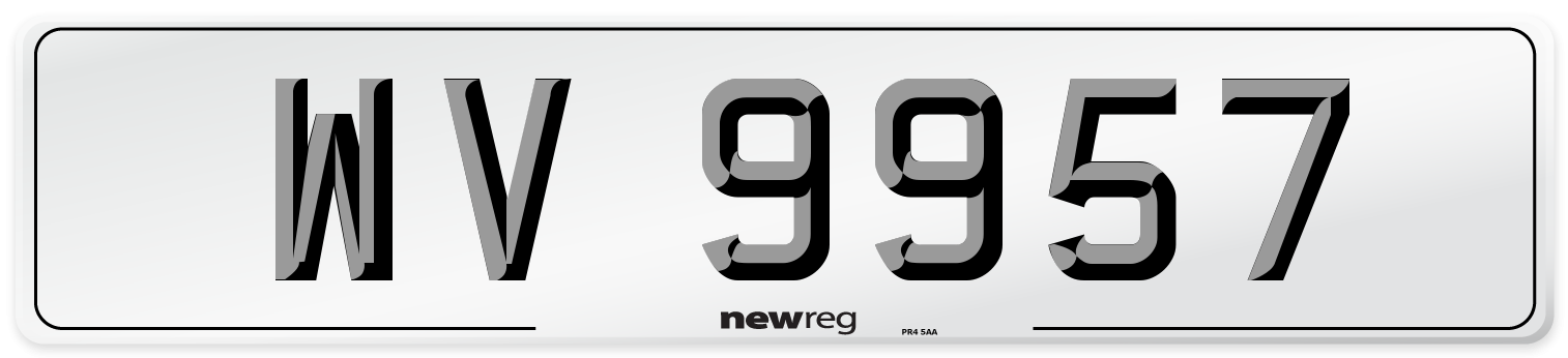 WV 9957 Number Plate from New Reg